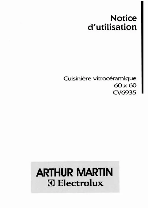 Mode d'emploi ARTHUR MARTIN CV6935N1
