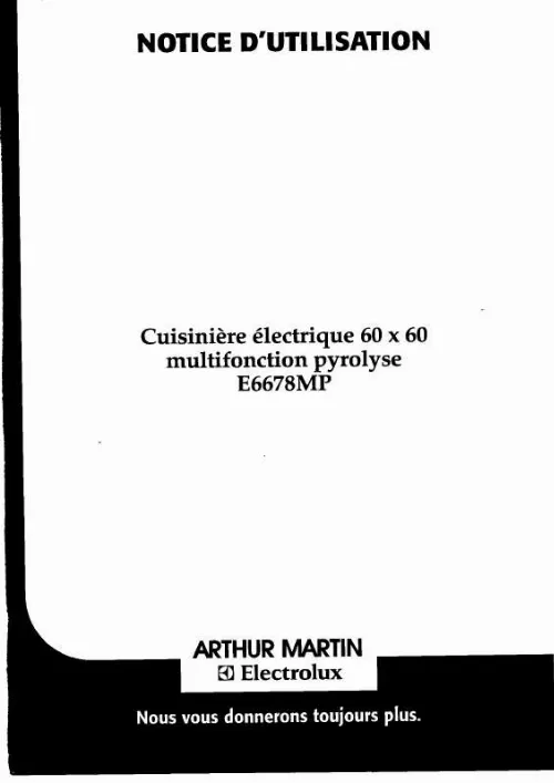 Mode d'emploi ARTHUR MARTIN E6678MPW1ELEC.M.PY