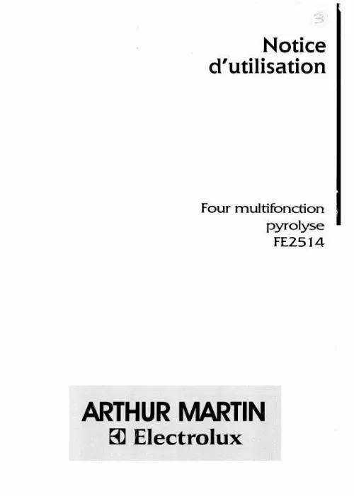 Mode d'emploi ARTHUR MARTIN FE2514W1