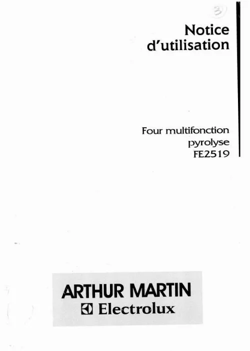 Mode d'emploi ARTHUR MARTIN FE2519W1