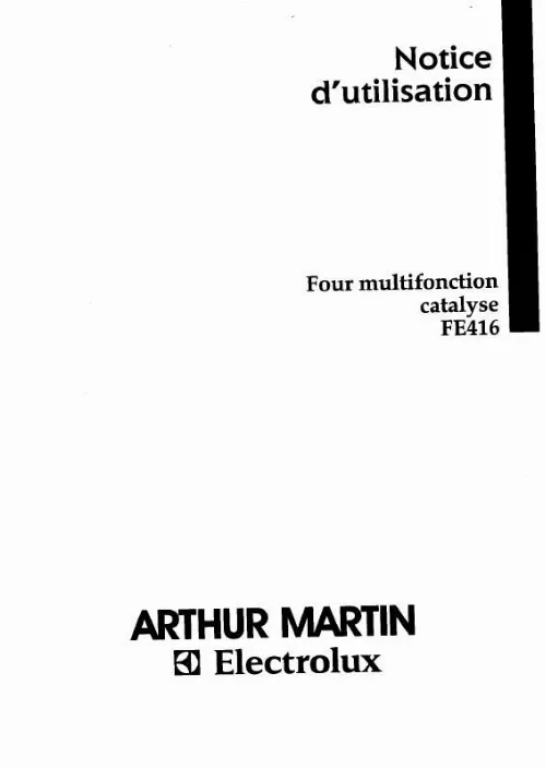 Mode d'emploi ARTHUR MARTIN FE416BP1
