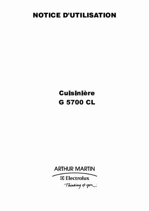 Mode d'emploi ARTHUR MARTIN G5700CLW S1S1 ALPHA