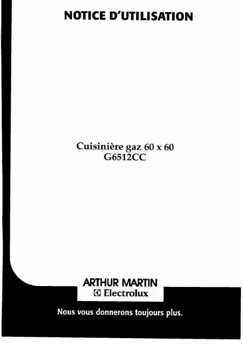 Mode d'emploi ARTHUR MARTIN G6512CCM1GASAME..