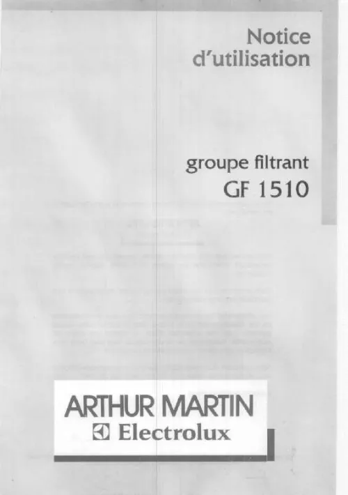 Mode d'emploi ARTHUR MARTIN GF1510X