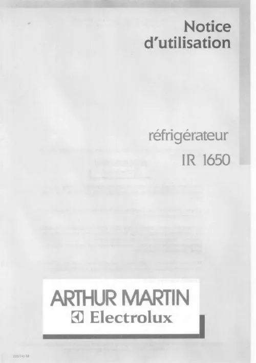 Mode d'emploi ARTHUR MARTIN IR1650