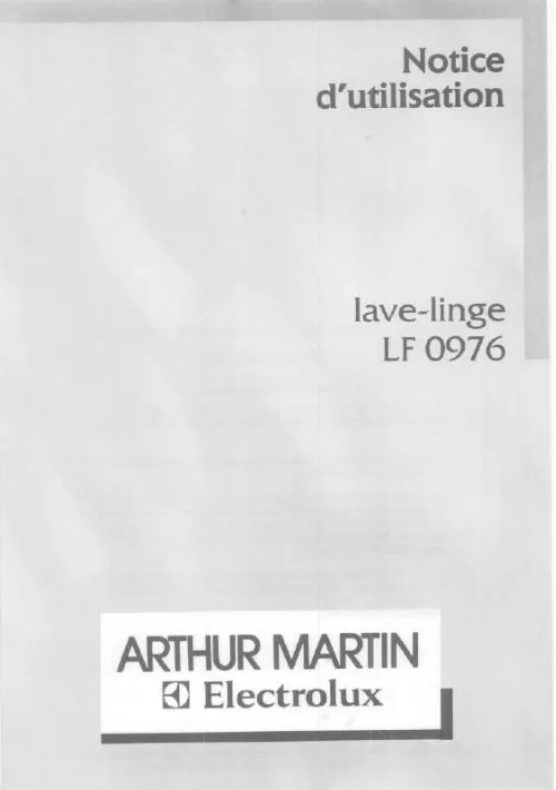 Mode d'emploi ARTHUR MARTIN LF0976