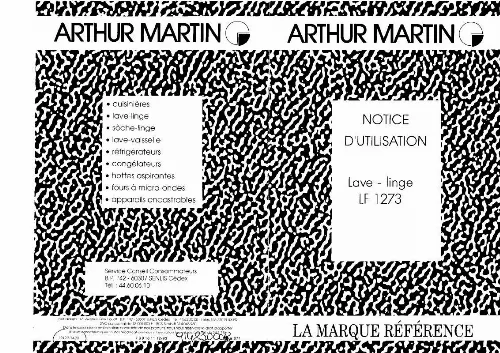 Mode d'emploi ARTHUR MARTIN LF1273