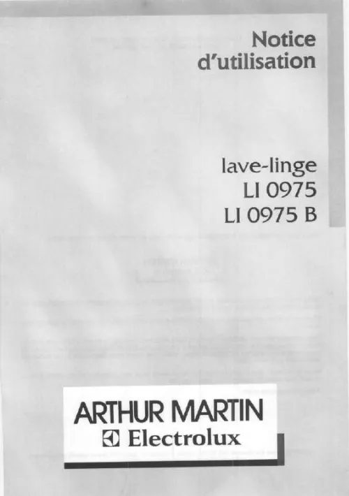 Mode d'emploi ARTHUR MARTIN LI0975