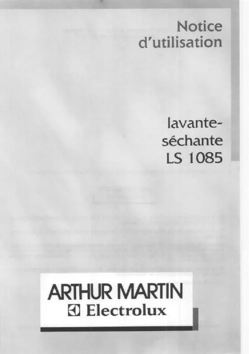 Mode d'emploi ARTHUR MARTIN LS1085