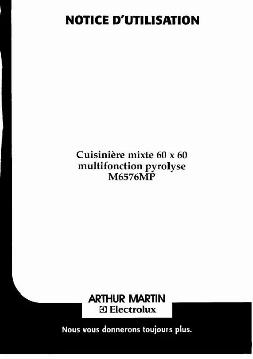 Mode d'emploi ARTHUR MARTIN M6576MPT13+1M.PA