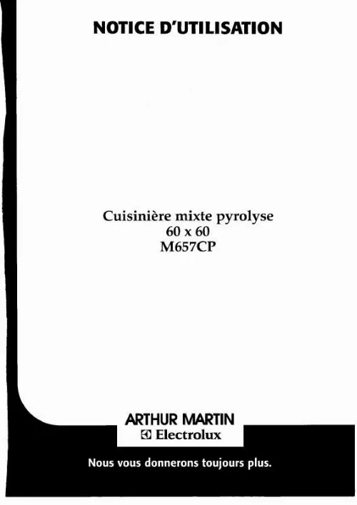 Mode d'emploi ARTHUR MARTIN M657CPW13+1PYRO
