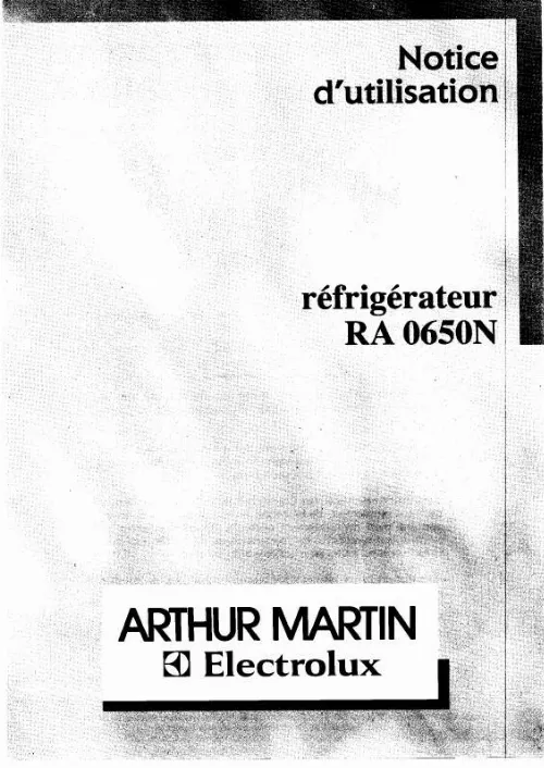 Mode d'emploi ARTHUR MARTIN RA0650N