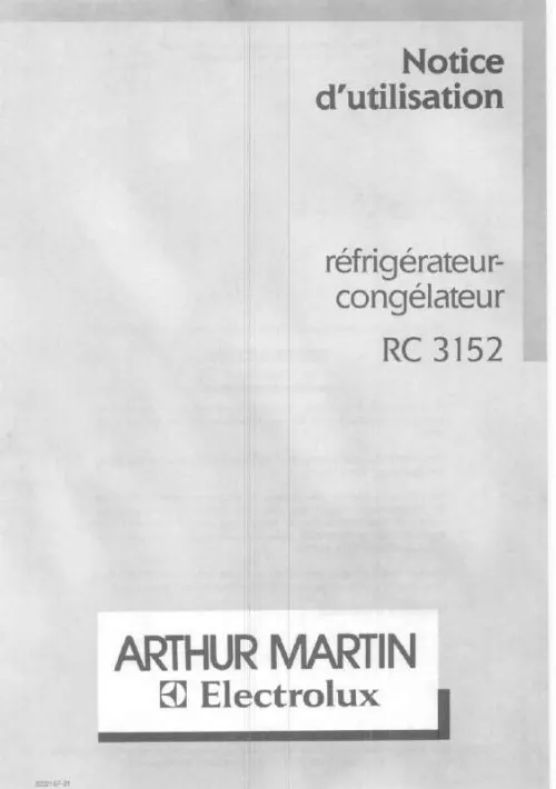 Mode d'emploi ARTHUR MARTIN RC3152W