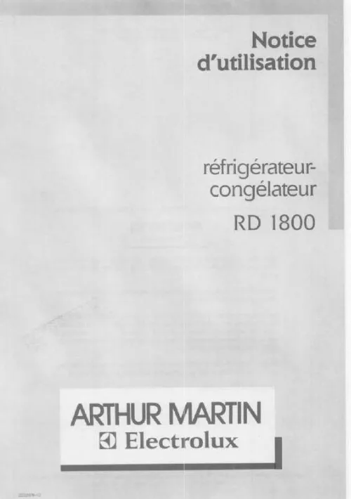 Mode d'emploi ARTHUR MARTIN RD1800W-1