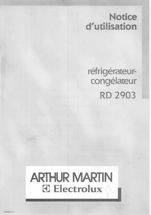Mode d'emploi ARTHUR MARTIN RD2903W1