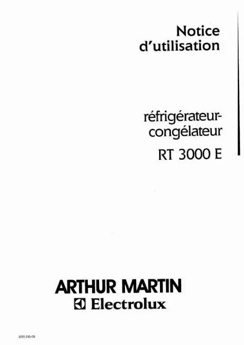 Mode d'emploi ARTHUR MARTIN RT3000E