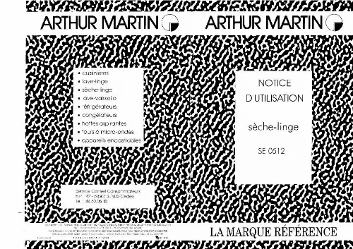 Mode d'emploi ARTHUR MARTIN SE0512