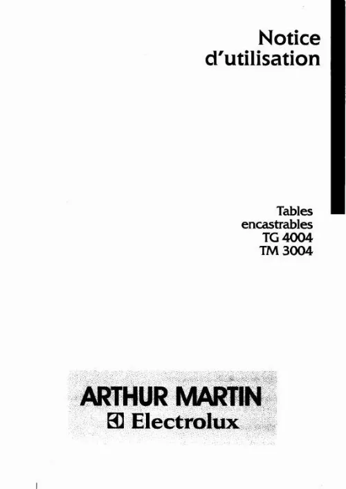 Mode d'emploi ARTHUR MARTIN TG4004N