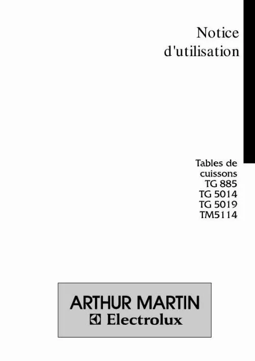 Mode d'emploi ARTHUR MARTIN TG5019N