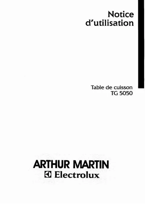 Mode d'emploi ARTHUR MARTIN TG5050N