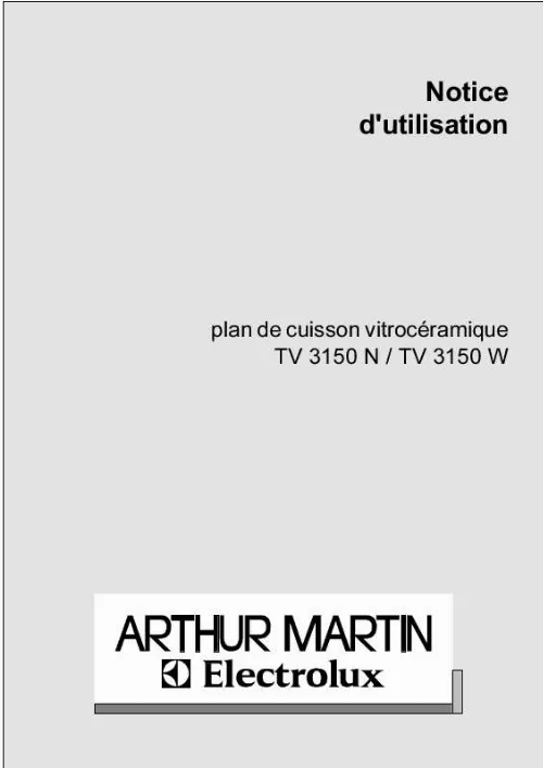 Mode d'emploi ARTHUR MARTIN TV3150W