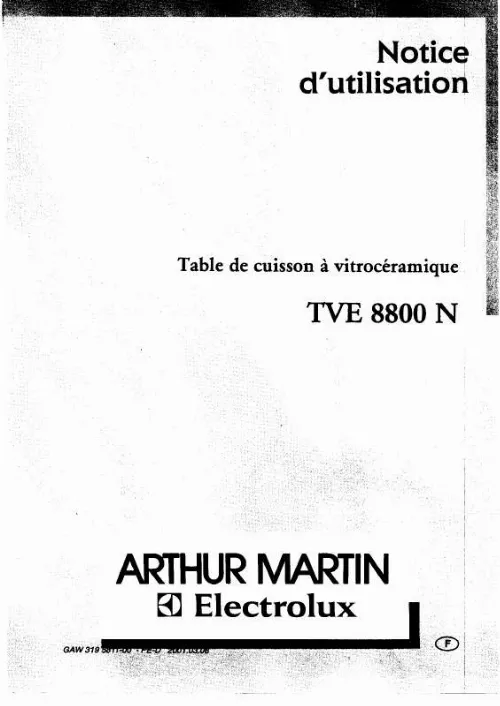 Mode d'emploi ARTHUR MARTIN TVE8800N