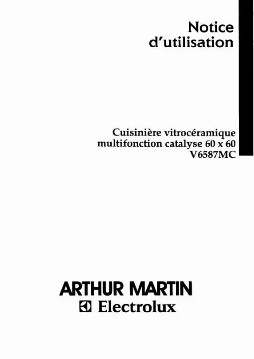 Mode d'emploi ARTHUR MARTIN V6587MCW1M.C.VITRO