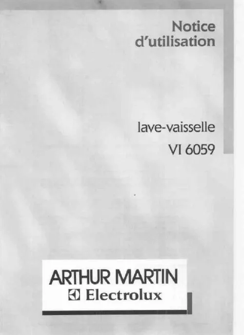 Mode d'emploi ARTHUR MARTIN VI6059