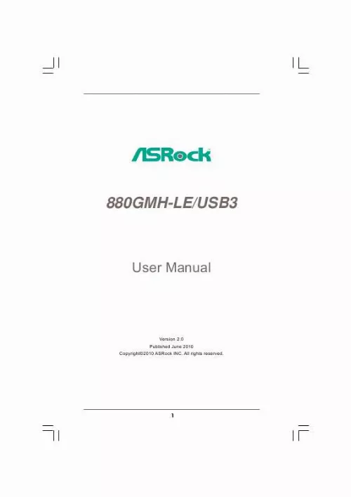Mode d'emploi ASROCK 880GMH-LE USB3