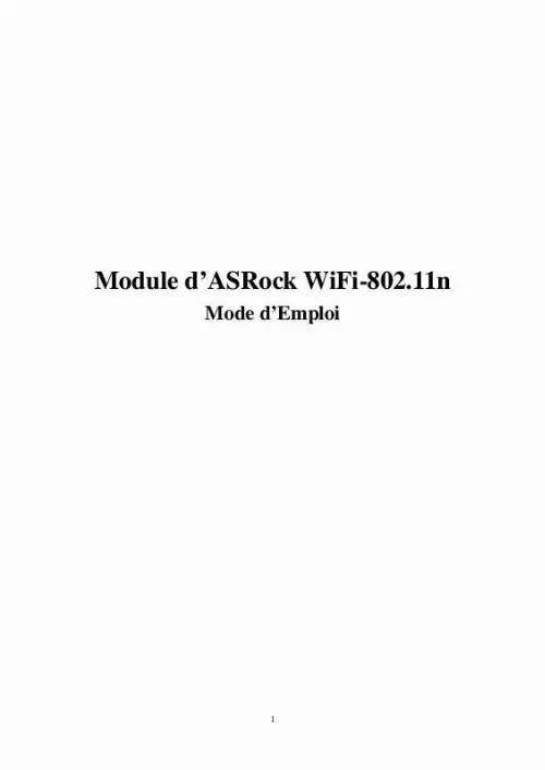 Mode d'emploi ASROCK P45XE-WIFIN