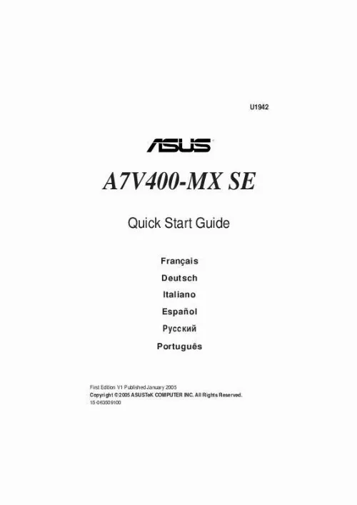 Mode d'emploi ASUS A7V400-MX SE