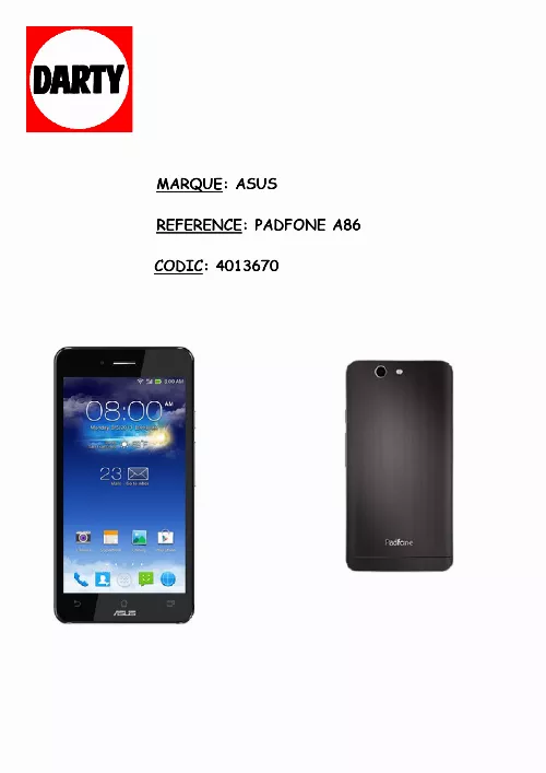 Mode d'emploi ASUS PADFONE A86