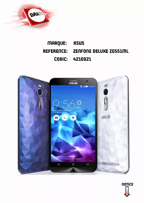 Mode d'emploi ASUS ZENFONE DELUXE ZE551ML