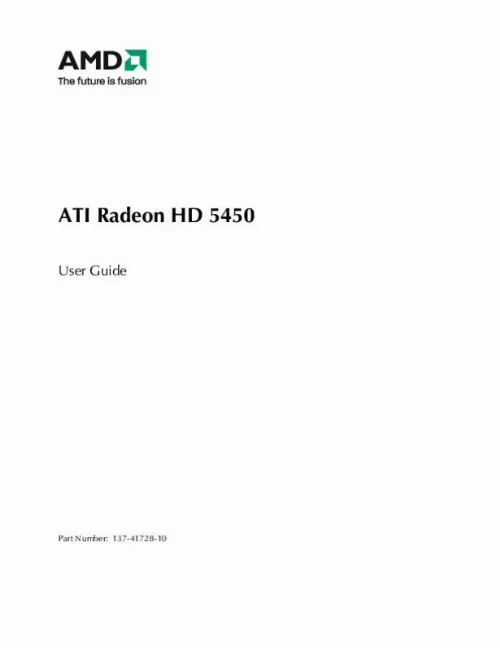 Mode d'emploi ATI RADEON HD 5450
