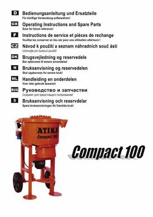 Mode d'emploi ATIKA COMPACT 100