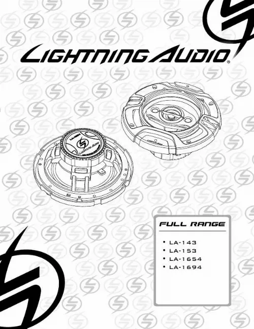 Mode d'emploi AUDIO DESIGN LA-1654