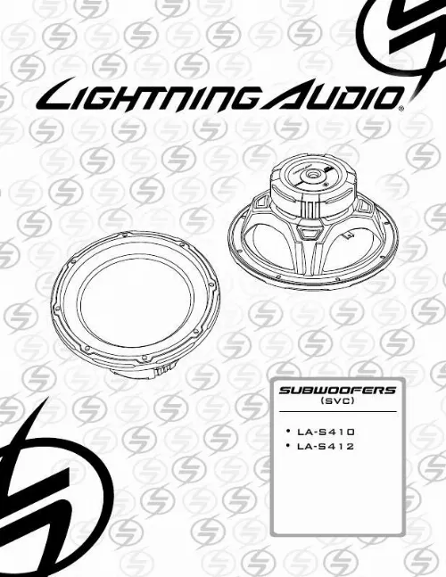 Mode d'emploi AUDIO DESIGN LA-S412