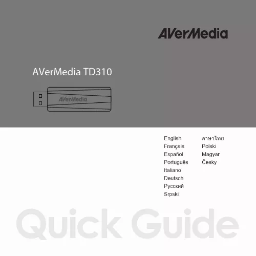 Mode d'emploi AVERMEDIA TD310