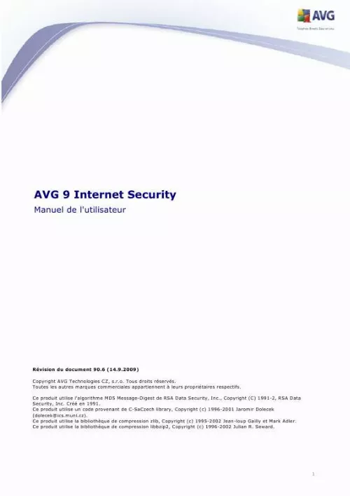 Mode d'emploi AVG AVG INTERNET SECURITY