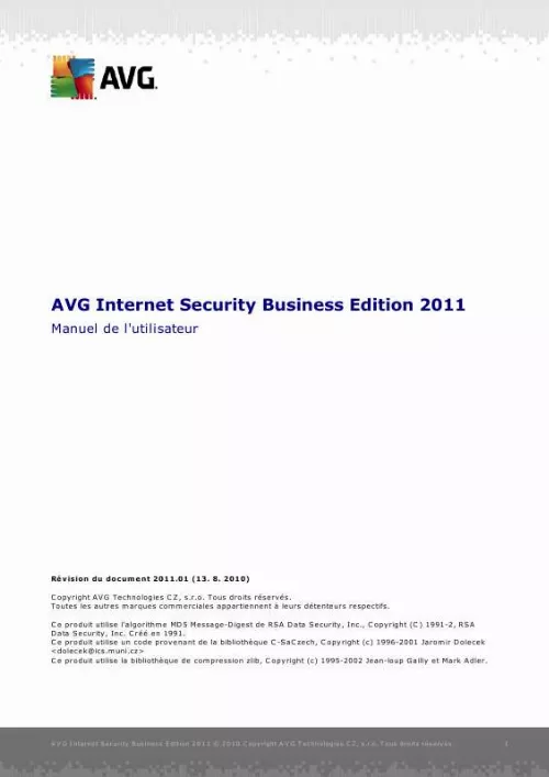 Mode d'emploi AVG INTERNET SECURITY BUSINESS EDITION 2011