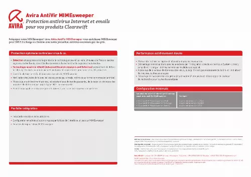 Mode d'emploi AVIRA ANTIVIR MIMESWEEPER