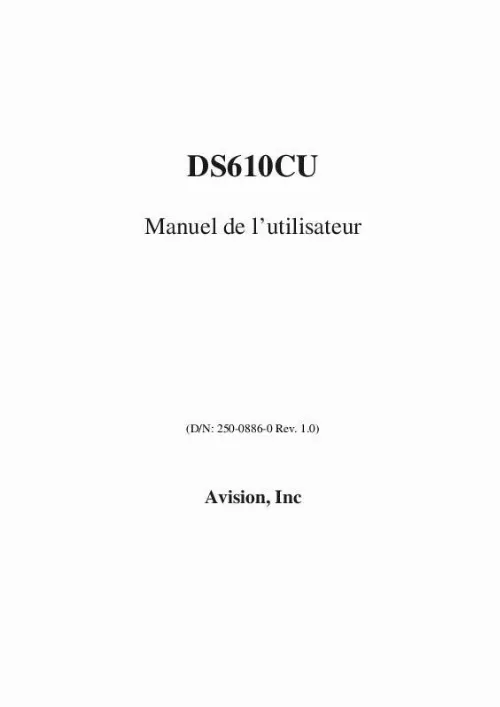 Mode d'emploi AVISION DS610CU