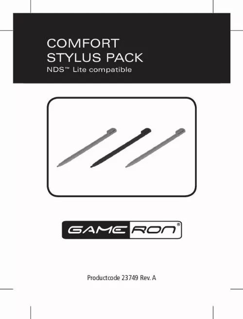 Mode d'emploi AWG COMFORT STYLUS PACK FOR NDS LITE