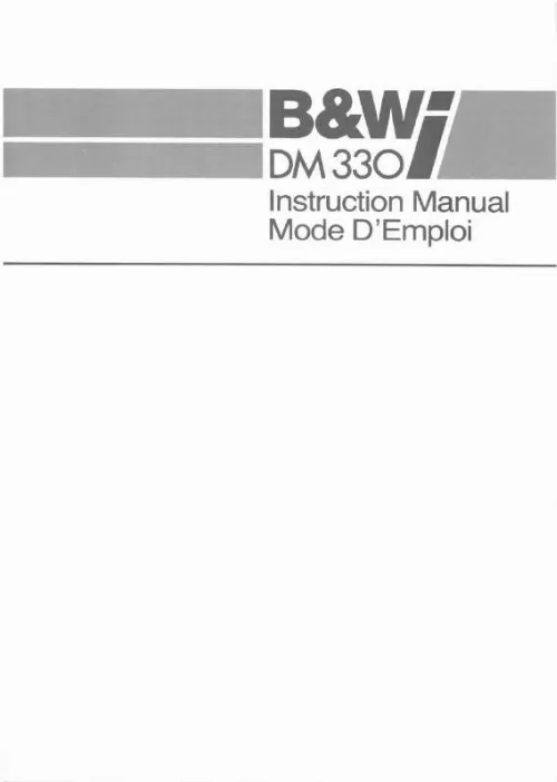 Mode d'emploi B&W DM 330I