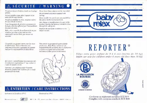 Mode d'emploi BABY RELAX REPORTER