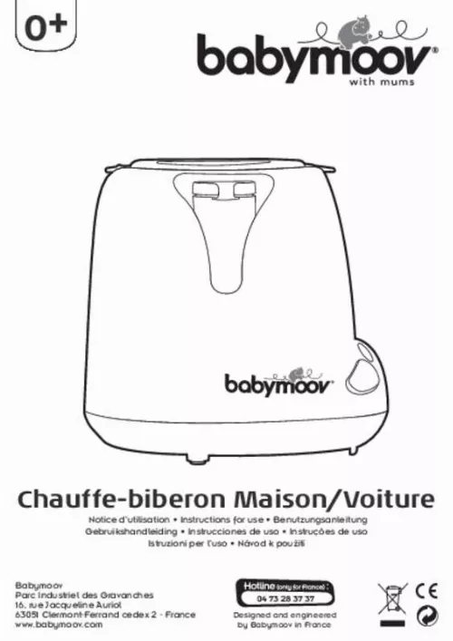 Mode d'emploi BABYMOOV CHAUFFE BIBERON DOUBLE ALARME MAISON/VOITURE