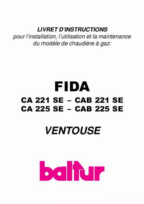 Mode d'emploi BALTUR CAB 221 SE