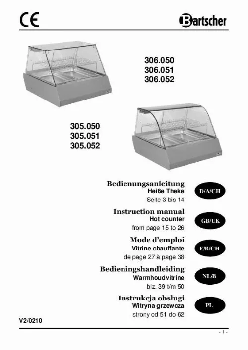 Mode d'emploi BARTSCHER 306051