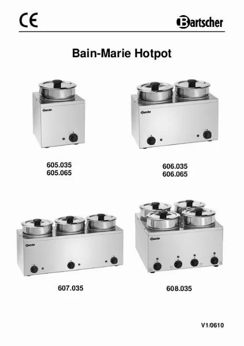 Mode d'emploi BARTSCHER 606035