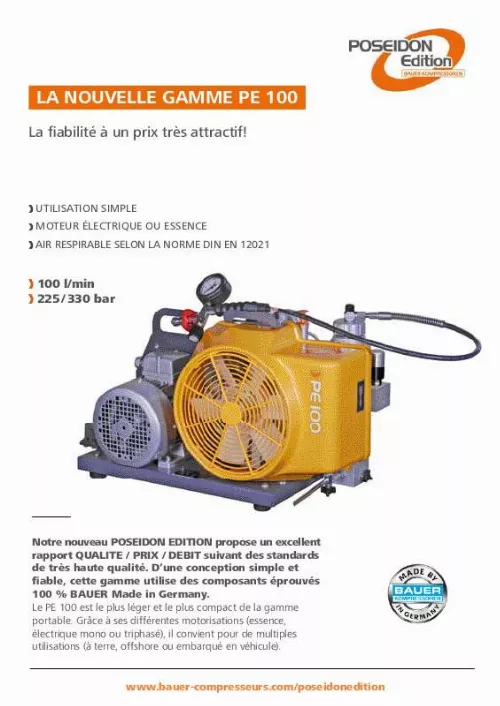 Mode d'emploi BAUER P 100-TE